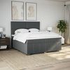 vidaXL Boxspring met matras stof donkergrijs 200x200 cm
