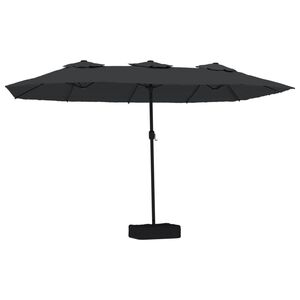 vidaXL Parasol dubbel dak 449x265 cm zwart