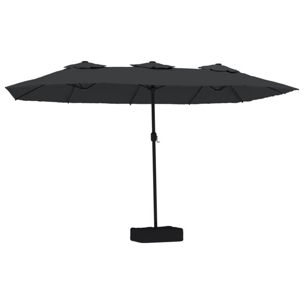 vidaXL Parasol dubbel dak 449x265 cm zwart
