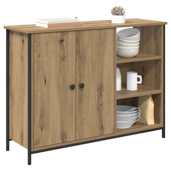 vidaXL Dressoir Artisan Eiken 100 x 33 x 75 cm Bewerkt hout