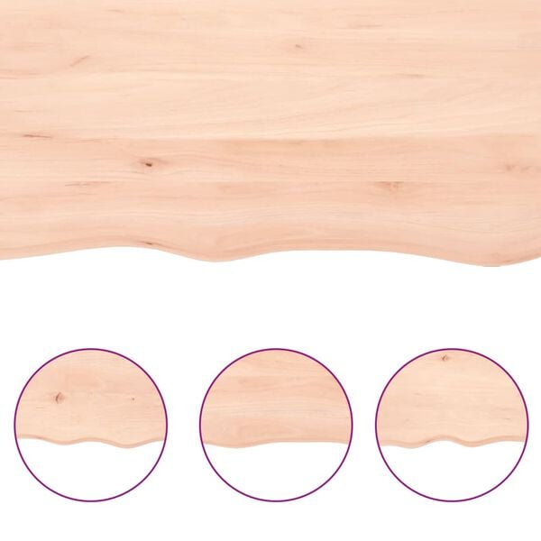 vidaXL Wastafelblad 80x40x2 cm onbehandeld massief hout