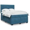 vidaXL Boxspring met matras fluweel blauw 140x200 cm