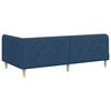 vidaXL Hoekbedframe met matras met hoofdeinde Blauw 100 x 200 cm Stof