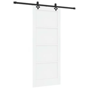 vidaXL Schuifdeur Wit en zwart 83 x 202 cm Massief grenenhout