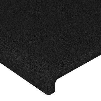 vidaXL Bedframe met hoofdbord stof zwart 90x190 cm