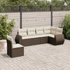 vidaXL 6-delige Loungeset met kussens poly rattan bruin