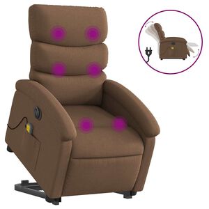 vidaXL Sta-op-massagestoel elektrisch verstelbaar stof bruin