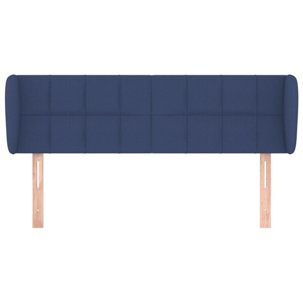 vidaXL Hoofdbord met randen 147x23x78/88 cm stof blauw