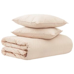 vidaXL Dekbedset 2 st 200 x 200 cm 250 gsm Natuurlijke Kapok Beige