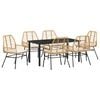 vidaXL Tuin eettafelset 7 st Bruin poly rattan