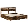 vidaXL Bedframe met lade met hoofdeinde met opslag Bewerkt hout
