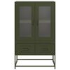 vidaXL Hoge kast 68x39x111,5 cm staal olijfgroen