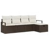 vidaXL Tuin Sofa Set met kussen met opslag 5 pcs Bruin Poly riet