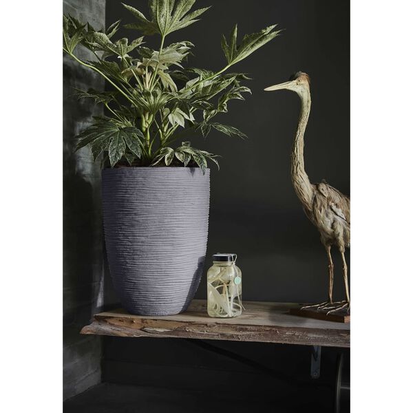 Capi Bloempot Nature Rib elegant laag 36x47 cm donkergrijs