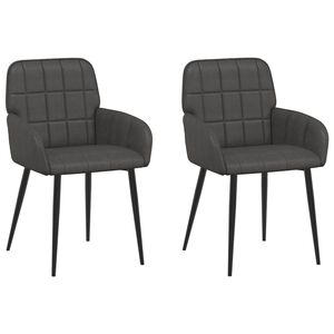vidaXL Eettafelstoelen 2 st Kunstleer Zwart 57 x 50 x 85 cm