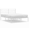 vidaXL Bedframe met hoofdbord metaal wit 140x200 cm