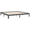 vidaXL Bedframe met hoofdbord massief hout grijs 200x200 cm