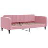vidaXL Slaapbank onderschuifbed en matrassen 100x200 cm fluweel roze