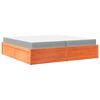 vidaXL Bed met matras massief grenenhout wasbruin 200x200 cm