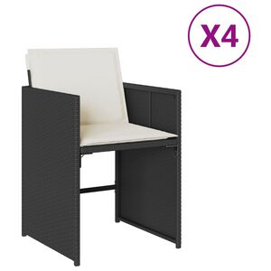 vidaXL Tuinstoelen 4 st met kussens poly rattan zwart