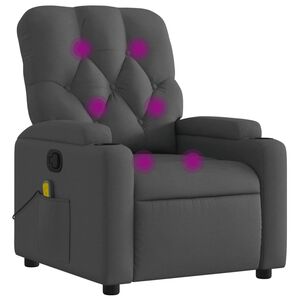 vidaXL Massagestoel in donkergrijze stof