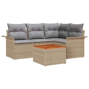 vidaXL Tuinbankenset 5 st 4-Aantal zitplaatsen Beige en Licht Grijs