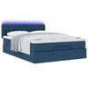 vidaXL Bed poef met matras en LED's stof 140x190 cm blauw