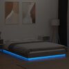 vidaXL Bedframe met LED-verlichting grijs sonoma eiken 140x190 cm