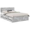 vidaXL Bedframe met lade Beton Grijs 140 x 200 cm Geconstrueerd hout