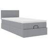 vidaXL Ottoman bed met matras en LED's 90x190cm stof lichtgrijs