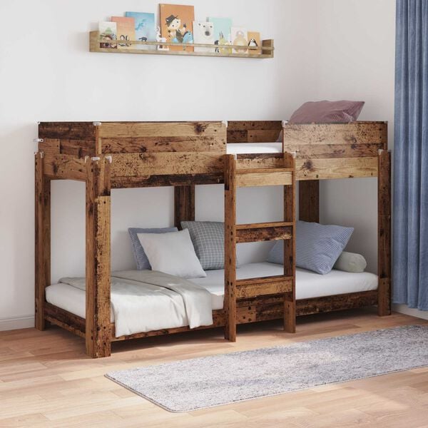 vidaXL Bunk Bed voor Kinderen Oudhout 80 x 190 cm Bewerkt hout