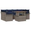 vidaXL Tuin Sofa Set 7 st grijs en marineblauw