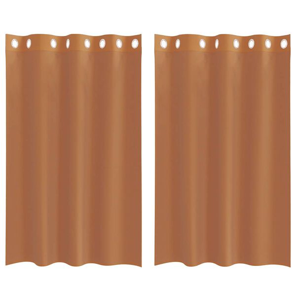 vidaXL Gordijnen voile met doorvoertules 2 st terracotta
