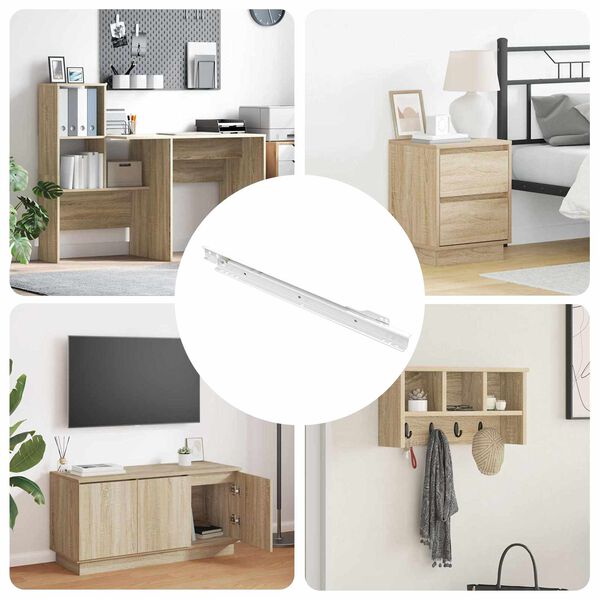 vidaXL Ladegeleider 63 pcs Wit Staal