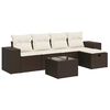 vidaXL 6-delige Loungeset met kussens poly rattan bruin