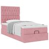 vidaXL Ottoman bed met matrassen 90x190cm fluweel roze