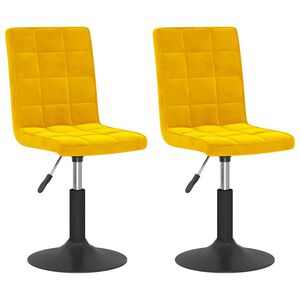 vidaXL Eetkamerstoelen draaibaar 2 st fluweel mosterdgeel