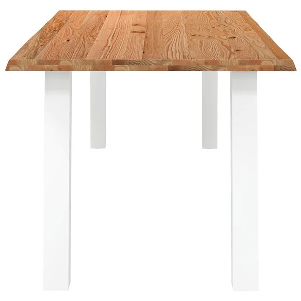 vidaXL Eettafel rechthoekig 180x100x74 cm massief eikenhout lichtbruin