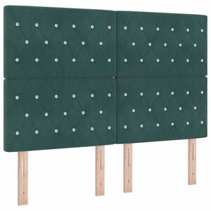 vidaXL LED Box Spring Bed met matras Donkergroen 140 x 200 cm Stof