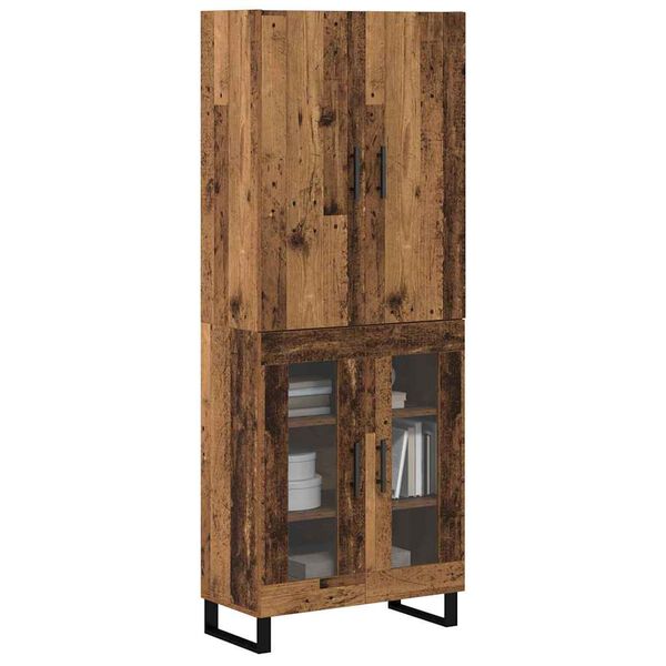 vidaXL Hoge kast 2 pcs Oud Hout 69,5 x 34 x 180 cm