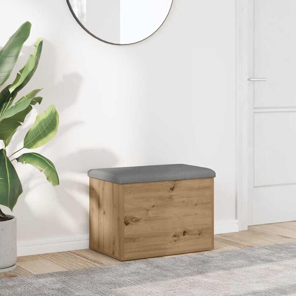 vidaXL Opbergbankje 62x42x45 cm bewerkt hout artisanaal eikenkleur