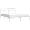 vidaXL Bedframe met hoofdbord metaal wit 183x213 cm
