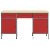 vidaXL Werk Cabinet met lade met opslag 3 pcs Rood 150 x 55 x 85 cm