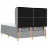vidaXL Boxspringbed met Matras Donkergrijs 90x190 cm Lichtgrijs Stof