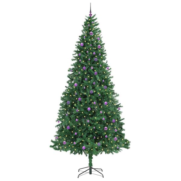 vidaXL Kunstkerstboom Groen 300 cm PVC en Metaal en Plastic
