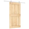 vidaXL Schuifdeur Natuurlijk en Wit 100 x 210 cm Massief Grenenhout