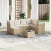 vidaXL 8-delige Loungeset met kussens poly rattan beige