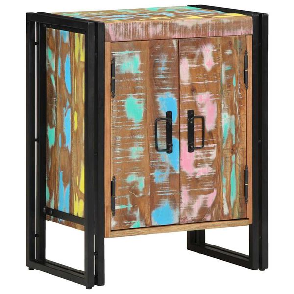 vidaXL Schoenopbergkast Zwart 30 x 30 x 40 cm Massief gerecycled hout