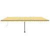 vidaXL Luifel automatisch met LED en windsensor 600x300 cm geel en wit