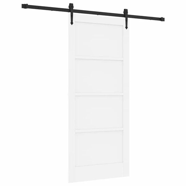 vidaXL Schuifdeur ORKDAL Wit en zwart 86 x 198,5 cm Massief grenenhout